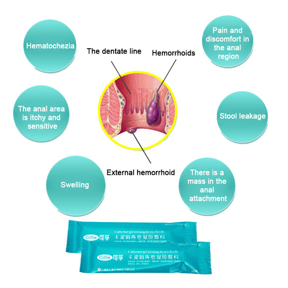 cream External Hemorrhoid Transparent Gel Internal Hemorrhoids Applicator for Anal Hemorrhoid